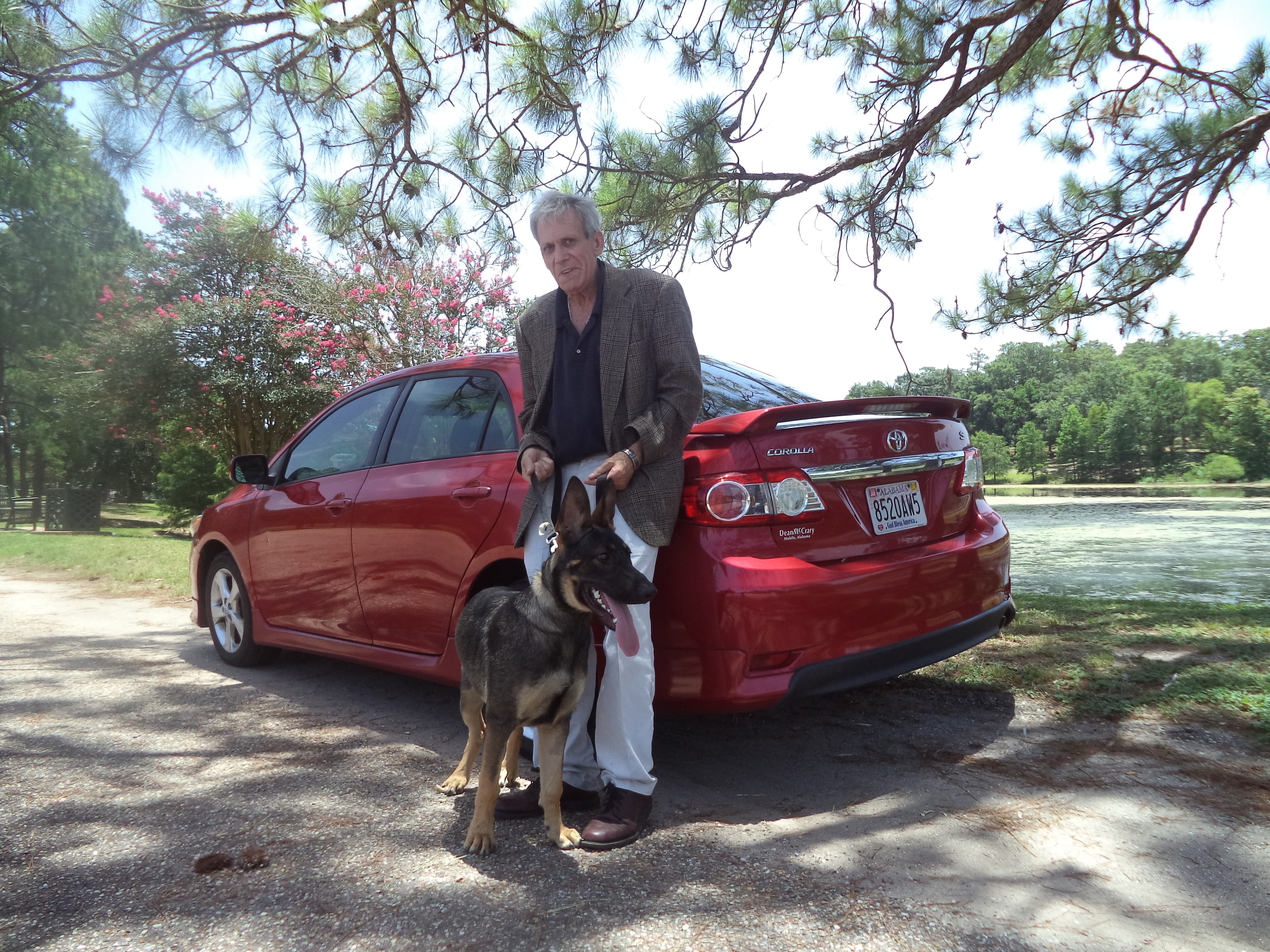 Bruce Davidson with his German Shepherd